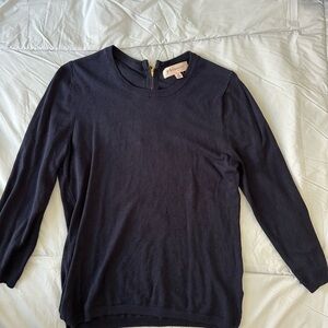 Black Pullover Sweater with Zipper detail on back